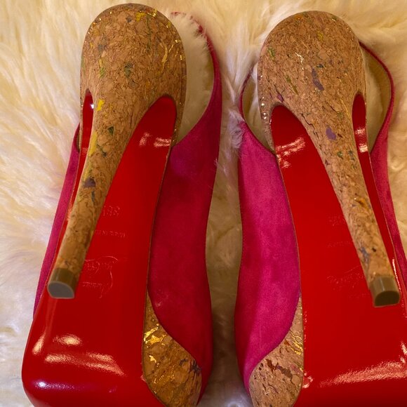 Christian Louboutin Lady Peep 150 Patent Calf ENCRE E38 US7.5 - Picture 4 of 10